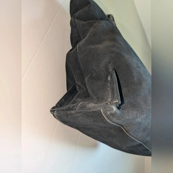 Dooney & Bourke Bella Shopper Tote Black Suede Large Shoulder Bag - Picture 2 of 16